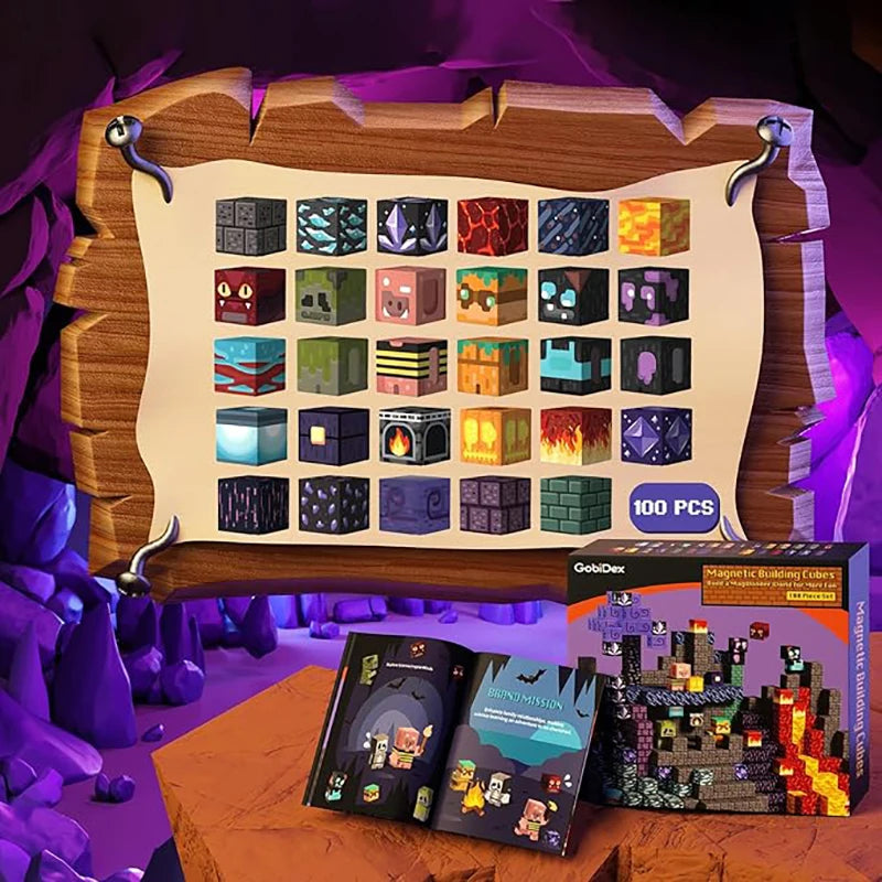 300pcs Warped Forest Magnetic Building Blocks Set, My World Figures Bricks, STEM Educational Toys for Kids, Gifts for Boys Girls