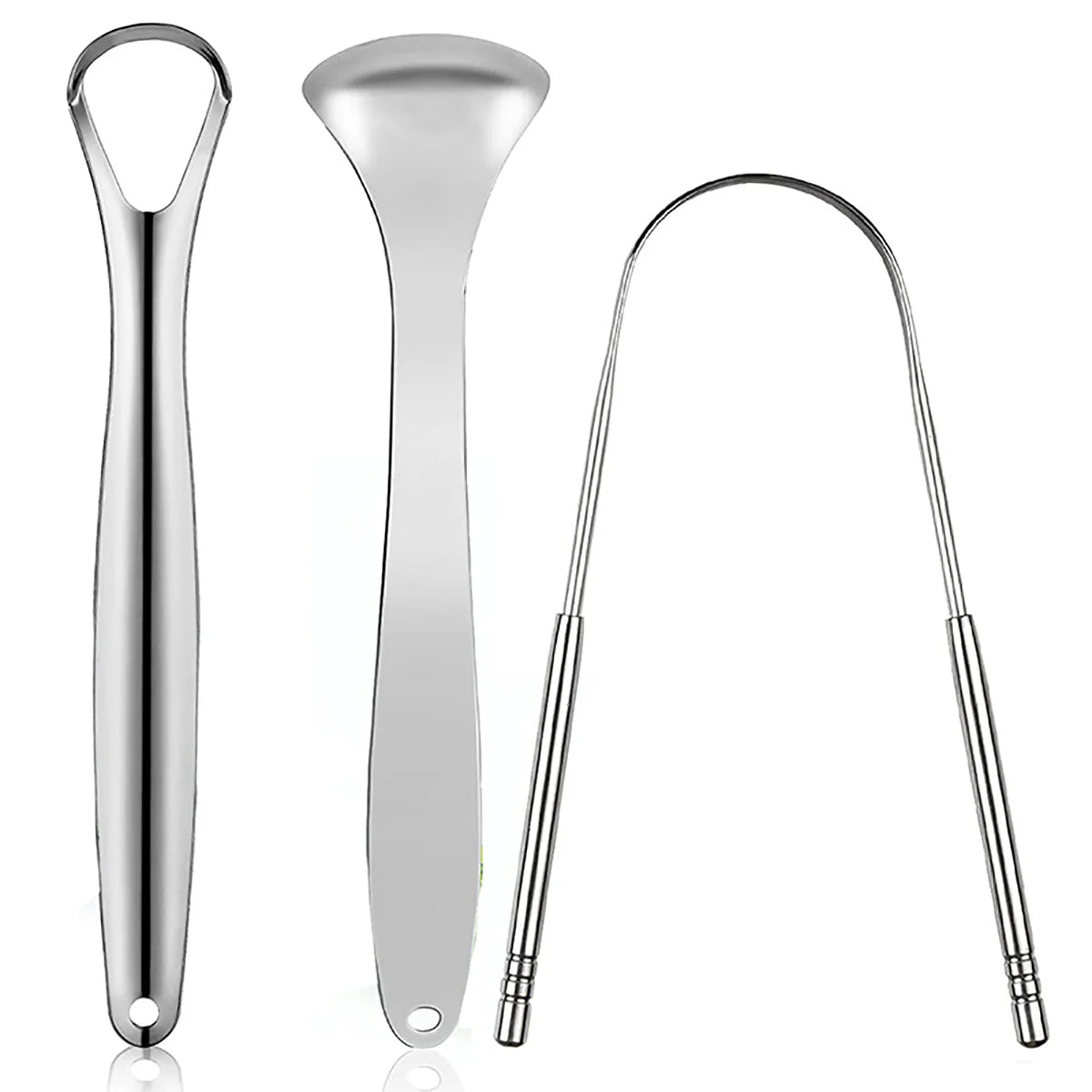 Premium 1pcs/3pcs Metal Tongue Scraper Cleaner for Adults & Kids, Portable Stainless Steel Tongue Scrapers Brushes for Removing - Smarsty