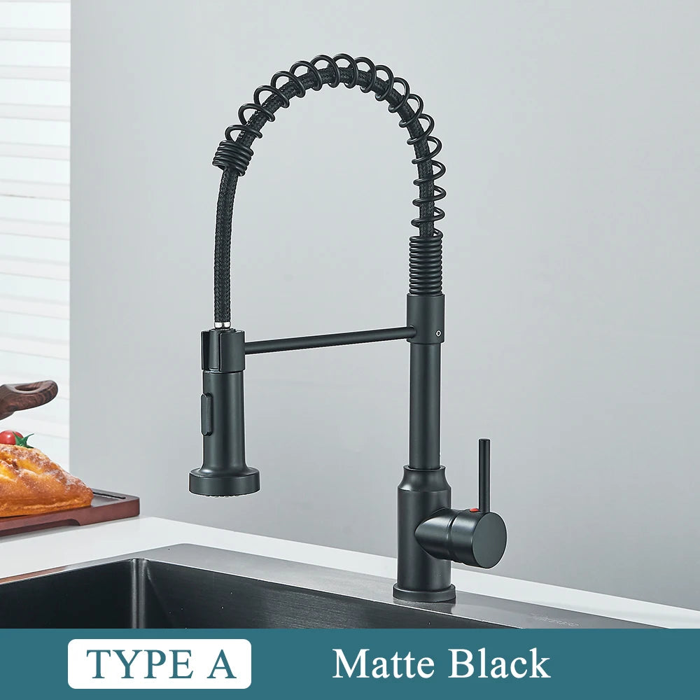 Matte Black Kitchen Faucet With Single Handle Design - Smarsty