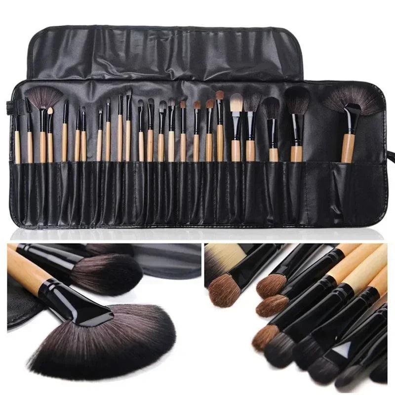 Free Gift Bag and Sponge for 24 pcs Makeup Brush Sets Cosmetics Brushes Eyebrow Powder Foundation Shadows Make Up Tools