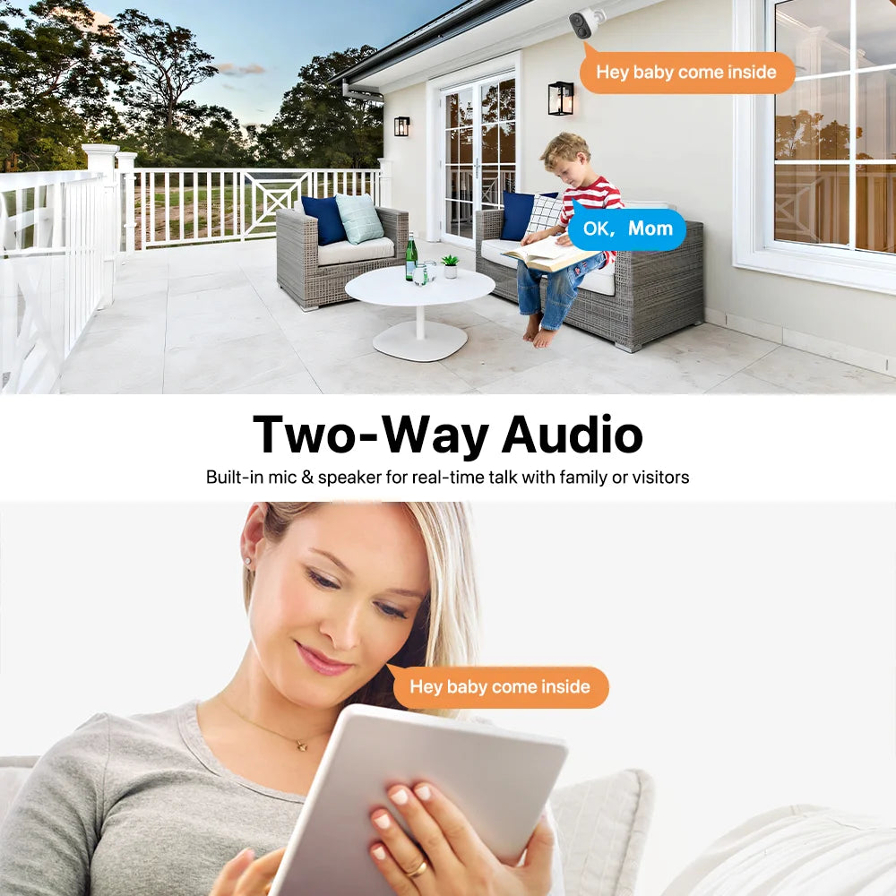 Vstarcam 2K Solar Security Cameras Wireless Outdoor Battery Powered Security Camera PIR Motion Alarm Cloud Storage Two Way Audio