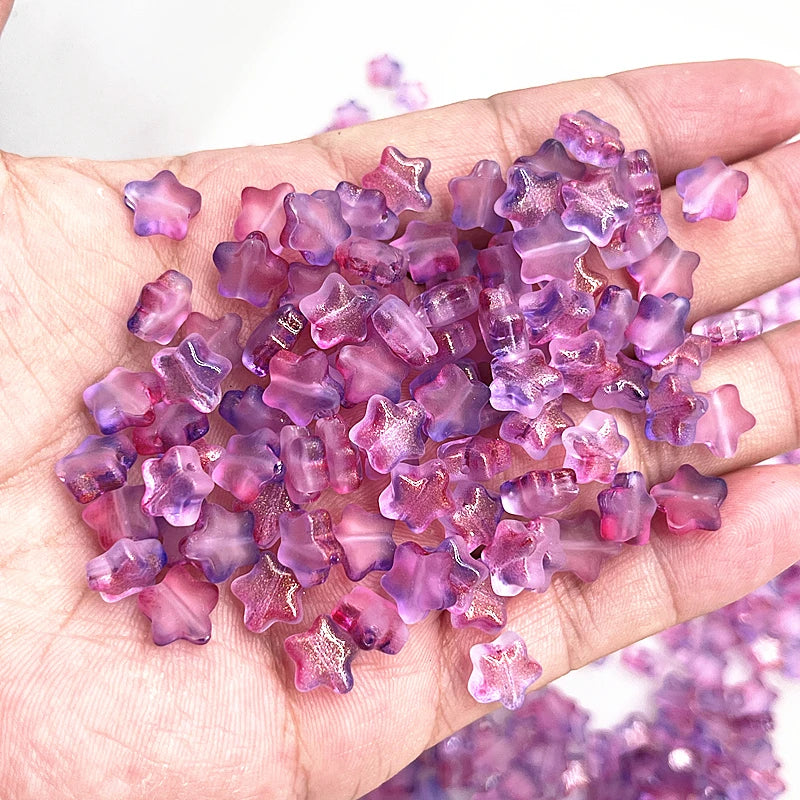 8mm Star Matte Glass Beads for Jewelry Making - Smarsty