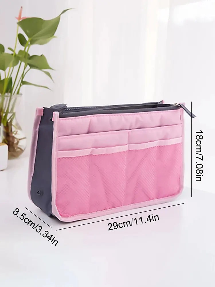 Multi Functional Large Capacity Makeup Bag Portable Double Zipper Toiletries Travel Storage Bag Mommy Bag Multi Pocket Cosmetic - Smarsty