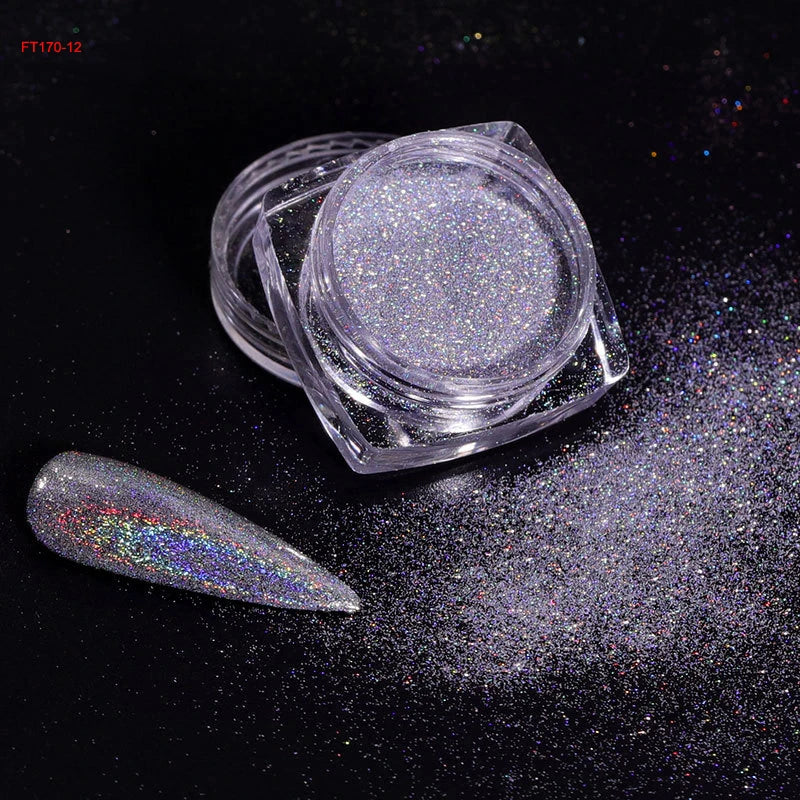 Holographic Glitter Nail Powder Set for Stunning Manicures - Smarsty