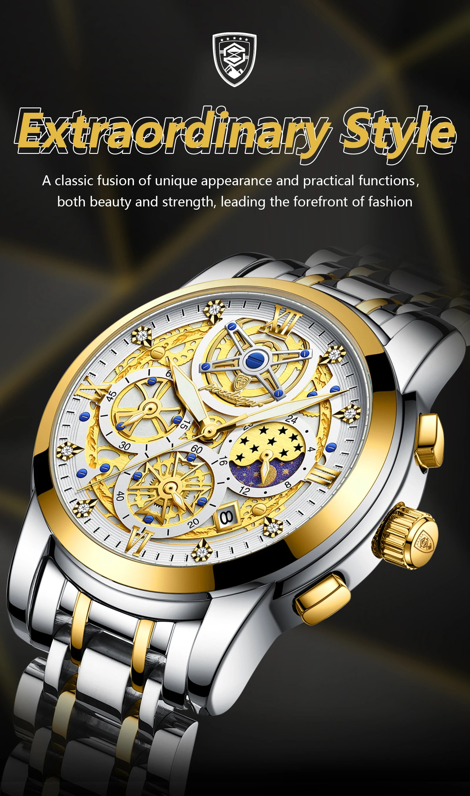 Luxury Waterproof Men's Chronograph Watch with Luminous Date - Smarsty