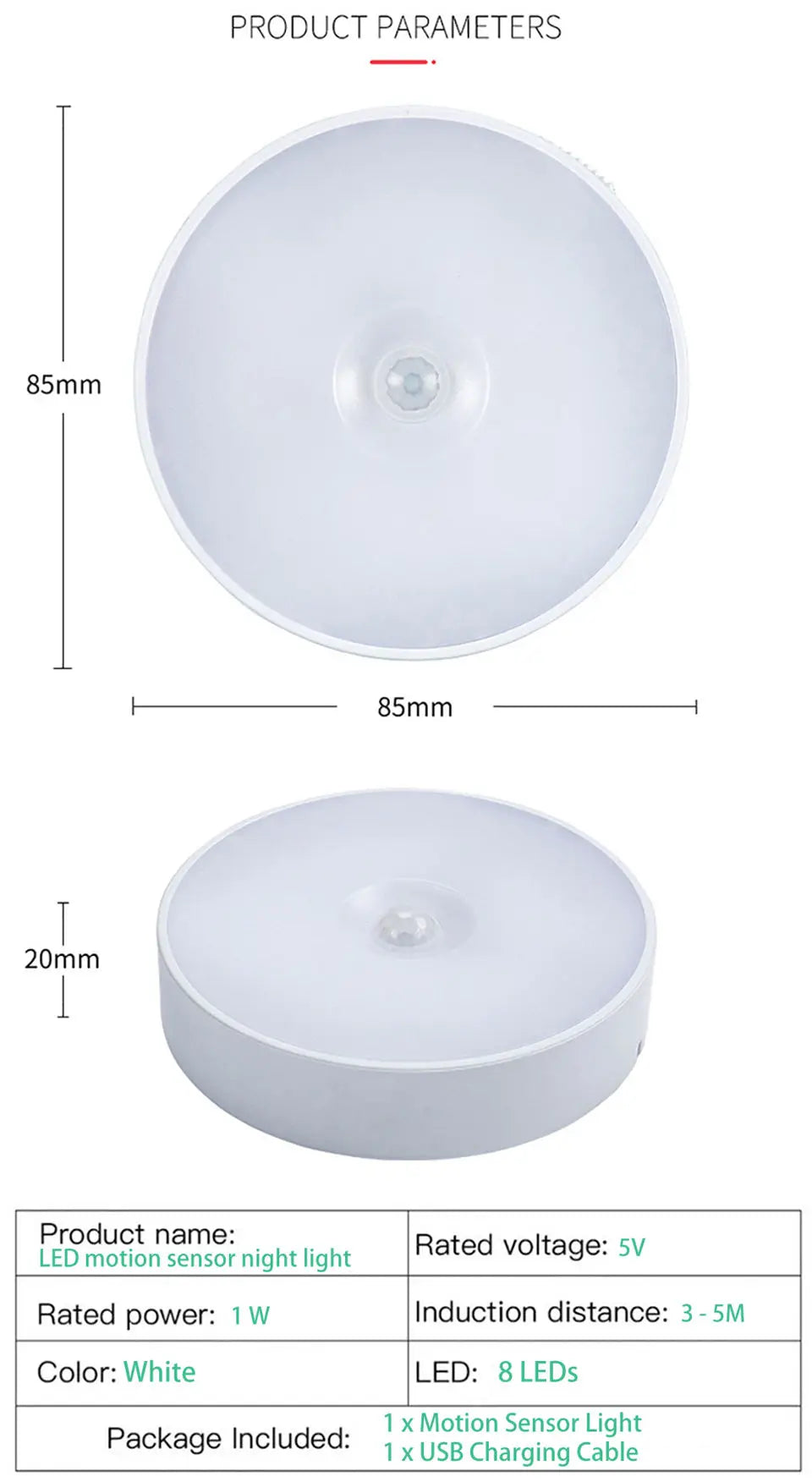 USB Rechargeable Motion Sensor LED Night Light - Smarsty
