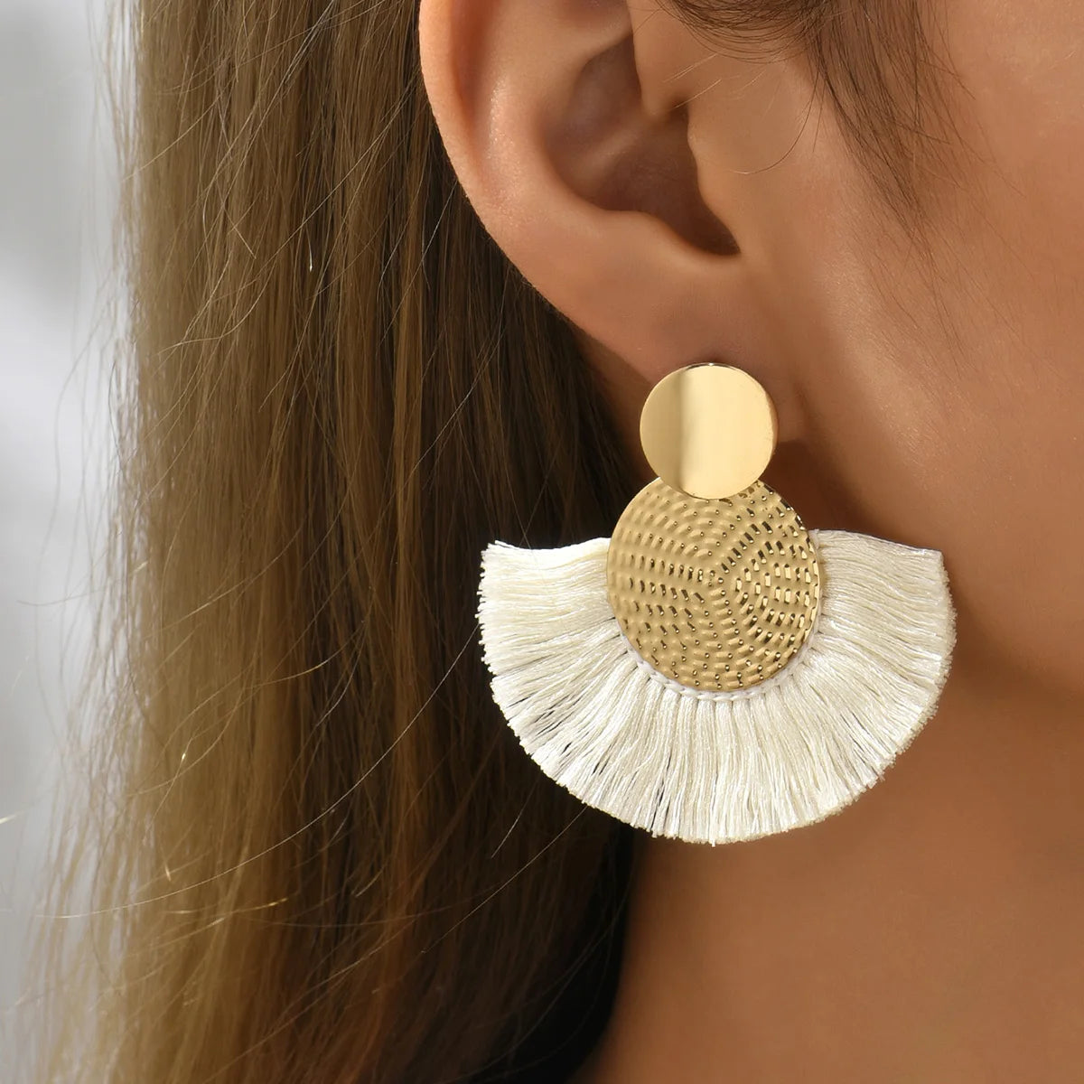 Bohemian Big Tassel Drop Earrings for Stylish Wedding Look - Smarsty