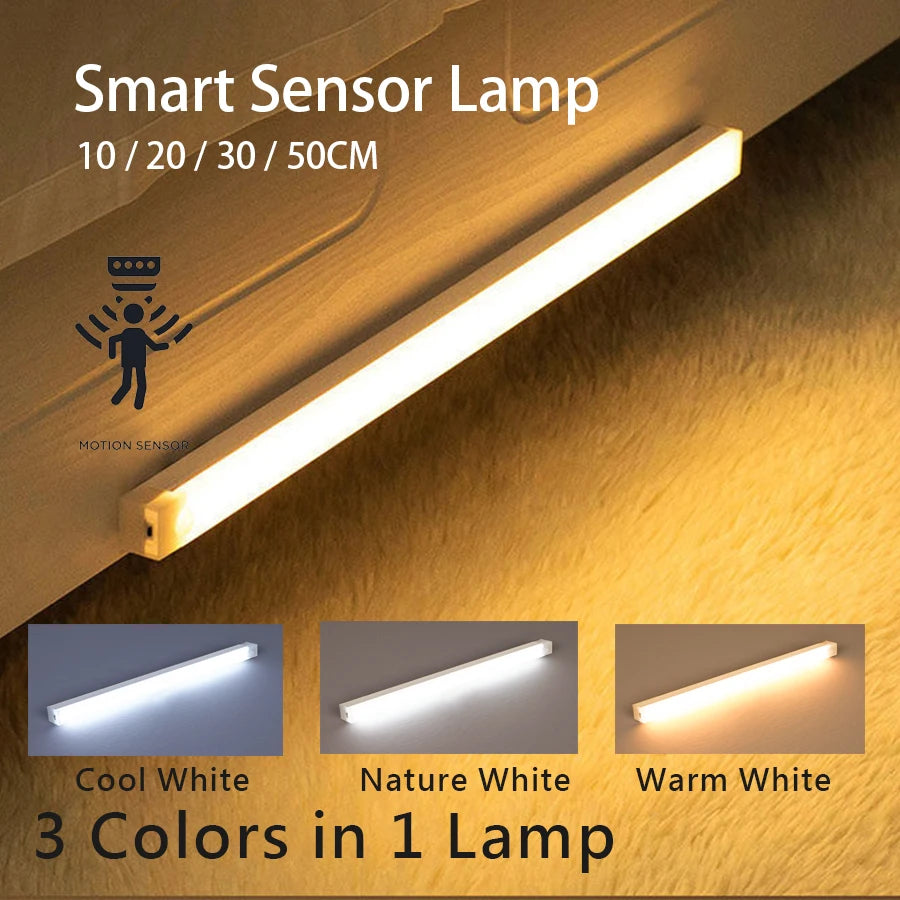 USB Rechargeable Motion Sensor LED Night Light Bar - Smarsty