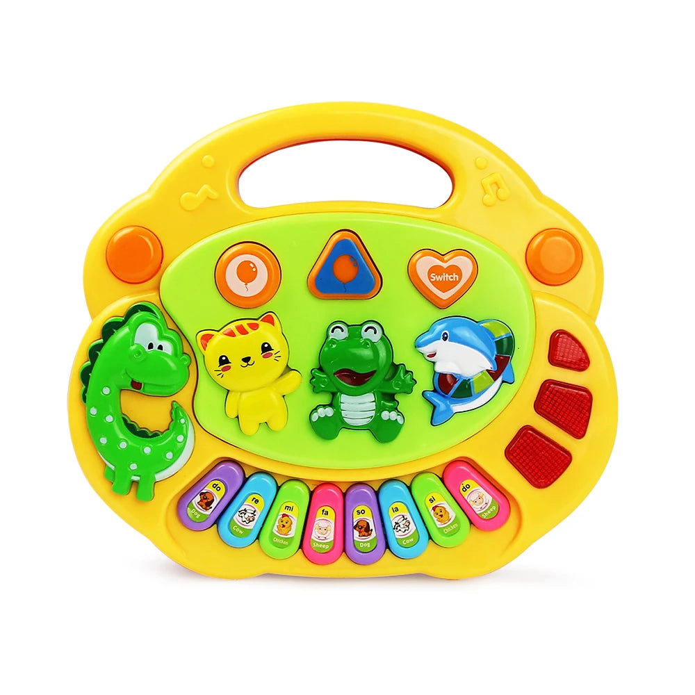 Kids Cartoon Piano Keyboard Game with Animal Sounds Flashing Light Music Baby Instrument Music Toys Educational Toys Kids Gifts by Smarsty
