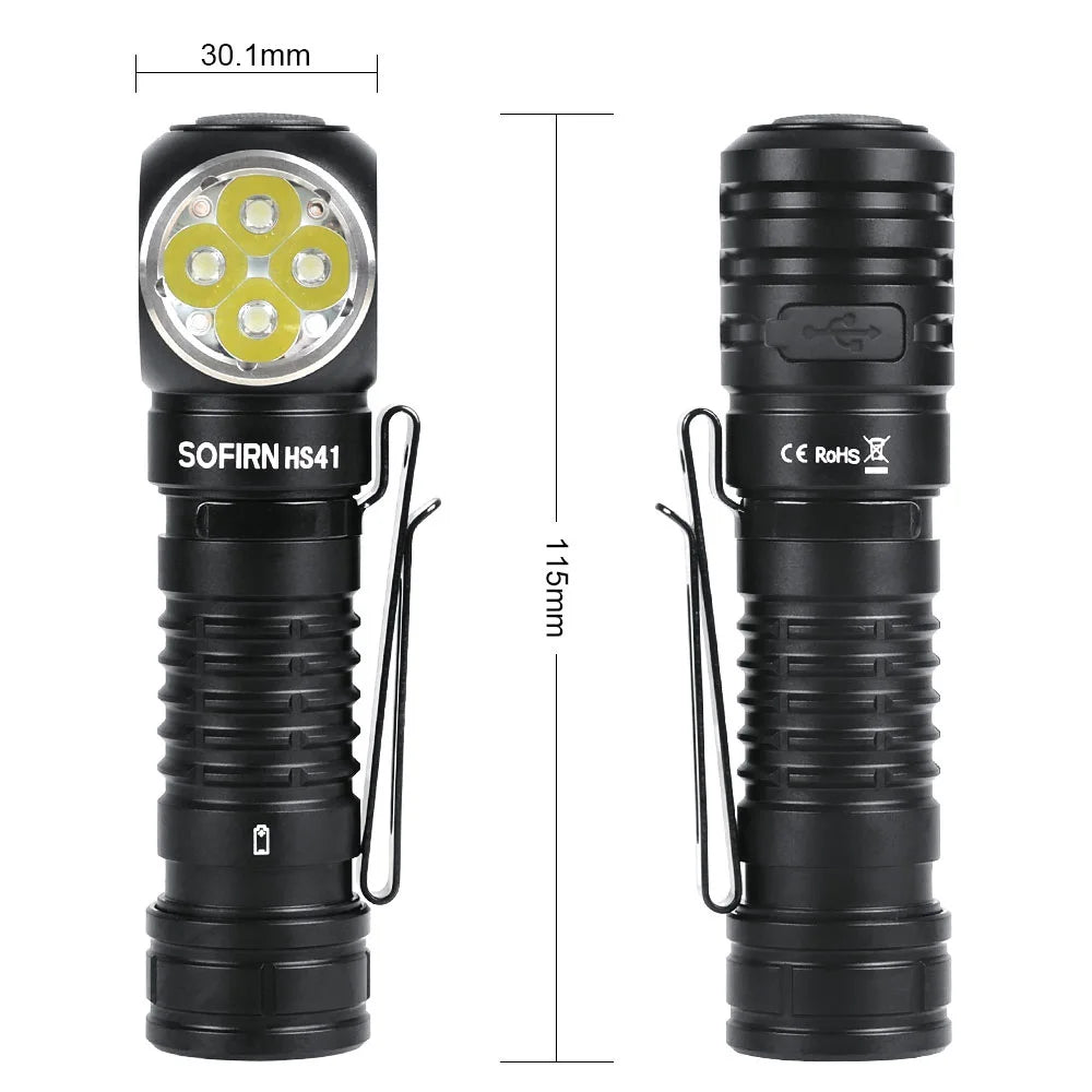SOFIRN HS41 Headlamp 4000lm 21700 USB C Rechargeable with SST20 LED Torch Indicator with Magnetic Tail Flashlight