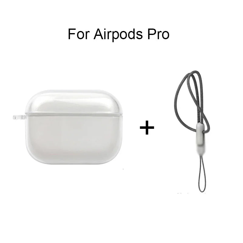 Clear Shockproof TPU Earphone Case with Lanyard - Smarsty