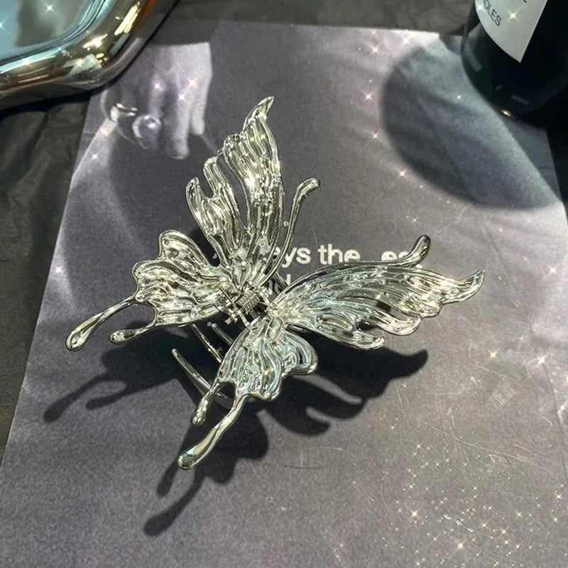 Large Hollow Butterfly Hair Claw Set Stylish Elegant Alloy - Smarsty