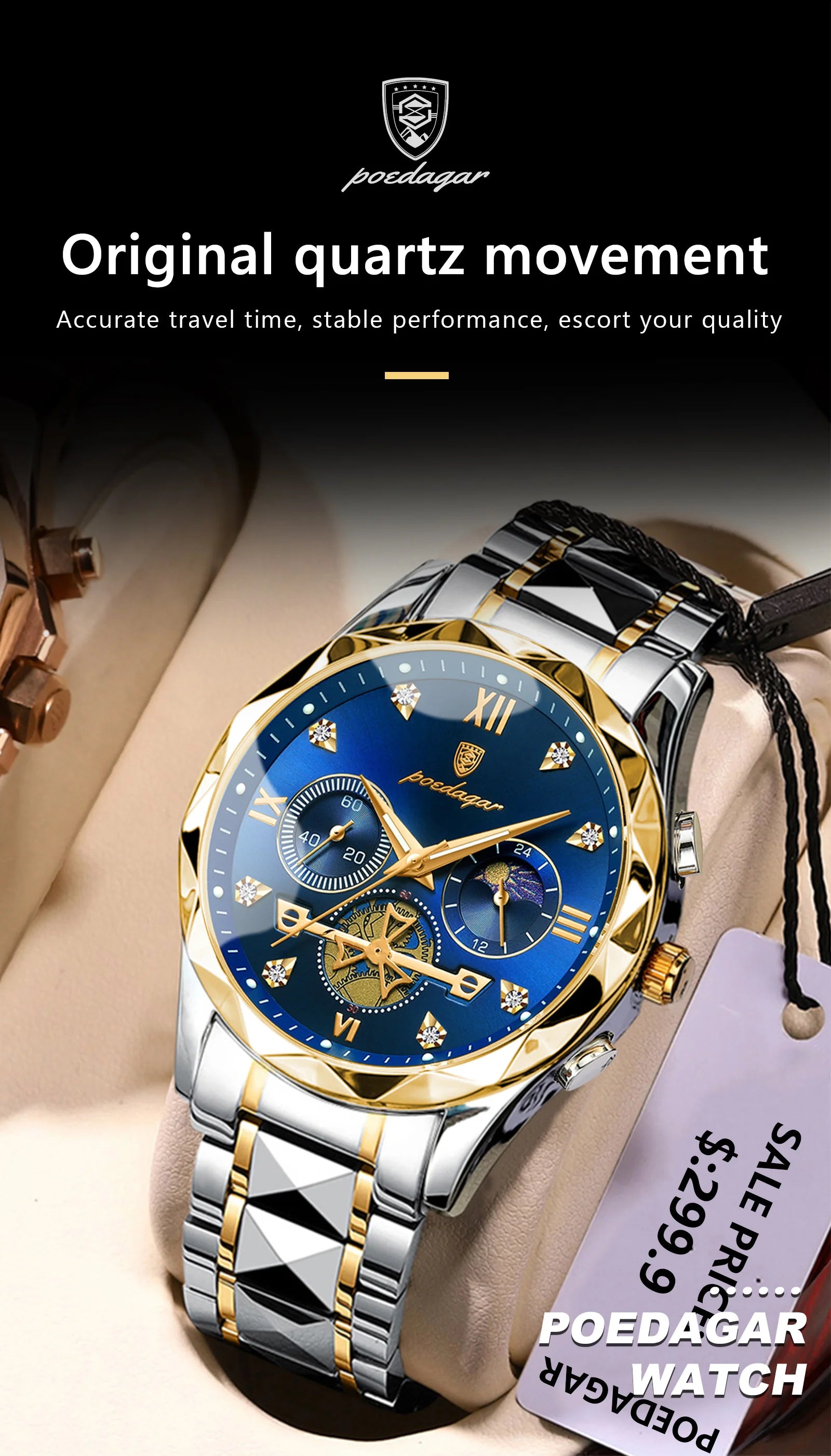 Luxury Waterproof Chronograph Watch for Men - Smarsty