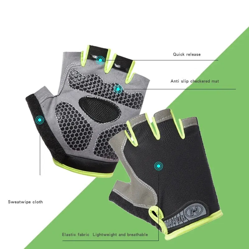 Half Finger Cycling Gloves Breathable Anti Slip for Men Women - Smarsty