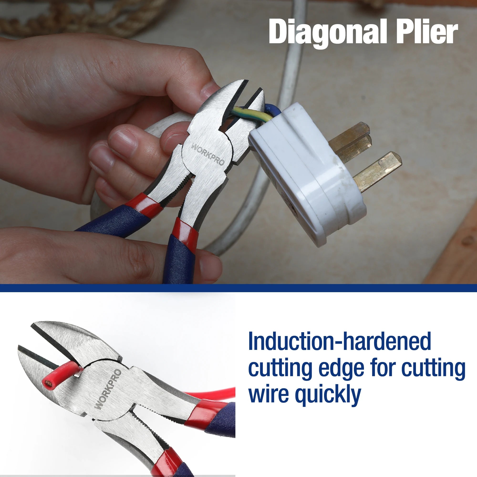 WORKPRO 7-piece Pliers Set with Groove Joint, Long Nose, Slip Joint, Linesman and Diagonal Pliers for DIY