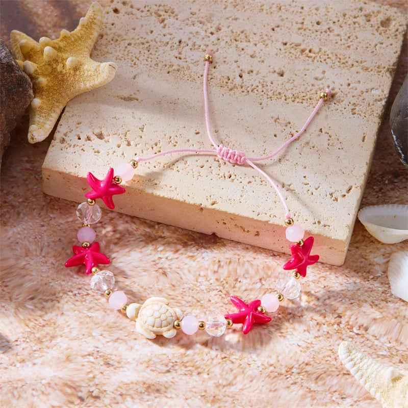 Bohemian Starfish Conch Shell Beads Bracelet for Women - Smarsty