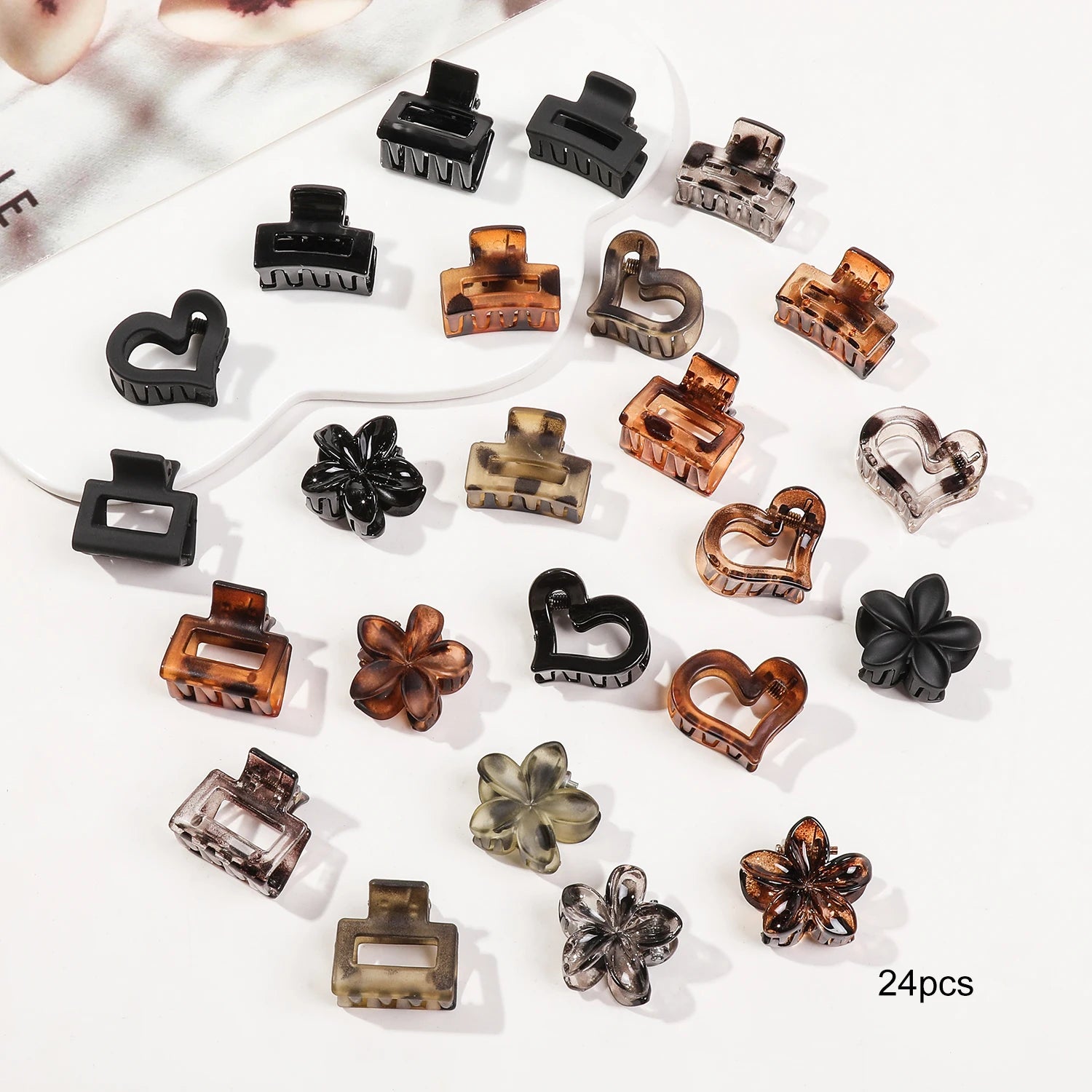 Mini Flower Hair Clips Pack Creaseless Claw Clips For Bangs - Smarsty