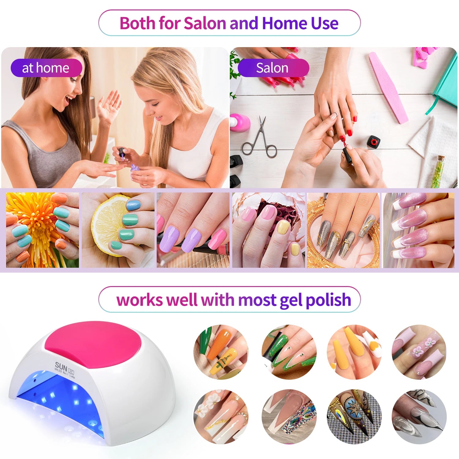 Sun2C 48W LED UV Nail Lamp for Quick Drying - Smarsty
