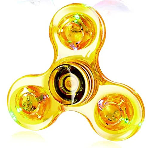 Crystal Luminous LED light Fidget Spinner Hand Top Spinners Glow in Dark EDC Stress Relief Toys Kinetic Gyroscope for Children by Smarsty