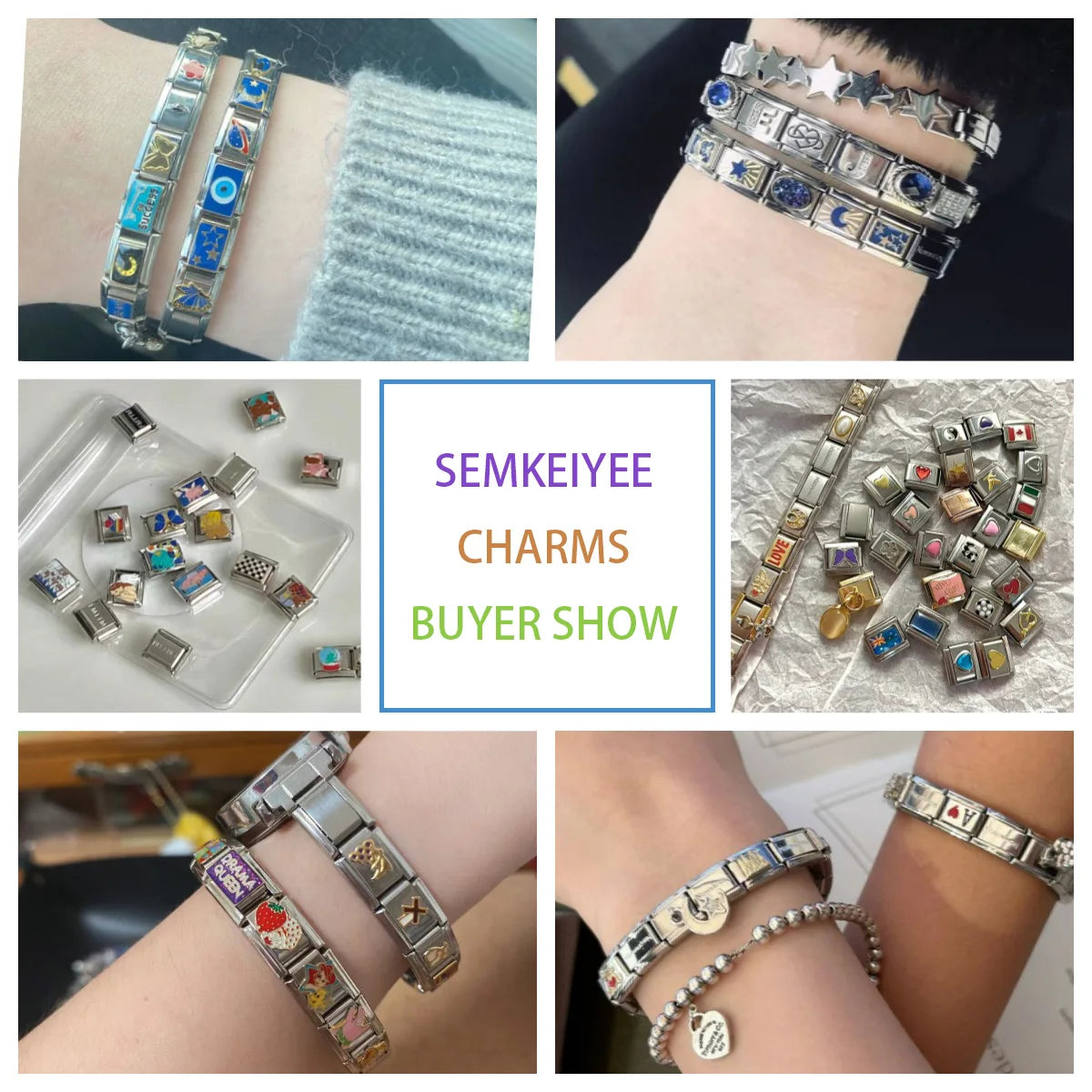 Italian Charm Bracelets DIY Stainless Steel Bangle Gift - Smarsty