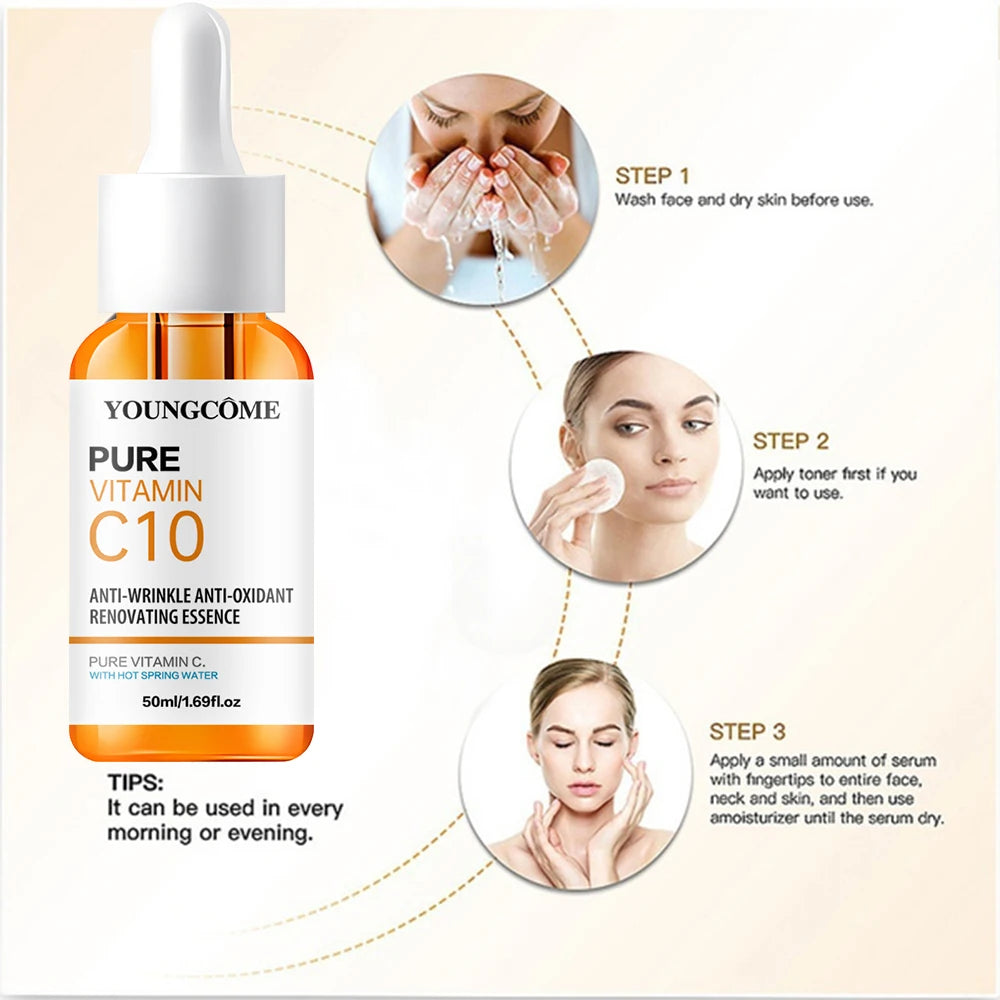 Vitamin C Serum with Hyaluronic Acid for Dark Skin Brightening - Smarsty
