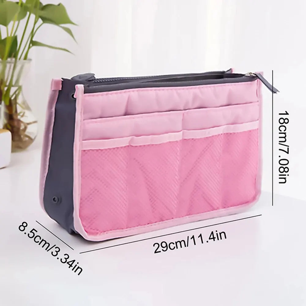 Multi Functional Large Capacity Makeup Bag Portable Double Zipper Toiletries Travel Storage Bag Mommy Bag Multi Pocket Cosmetic - Smarsty