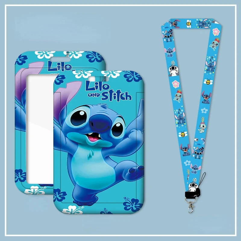 Disney Anime Credential Badge Holder Kawaii Stitch Card Holders Student Campus Lanyard Cards Holder Neck Straps for Kids Gift - Smarsty