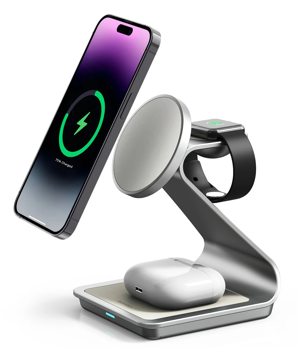 Magnetic Wireless Charger 3 in 1 Station for iPhone Watch - Smarsty