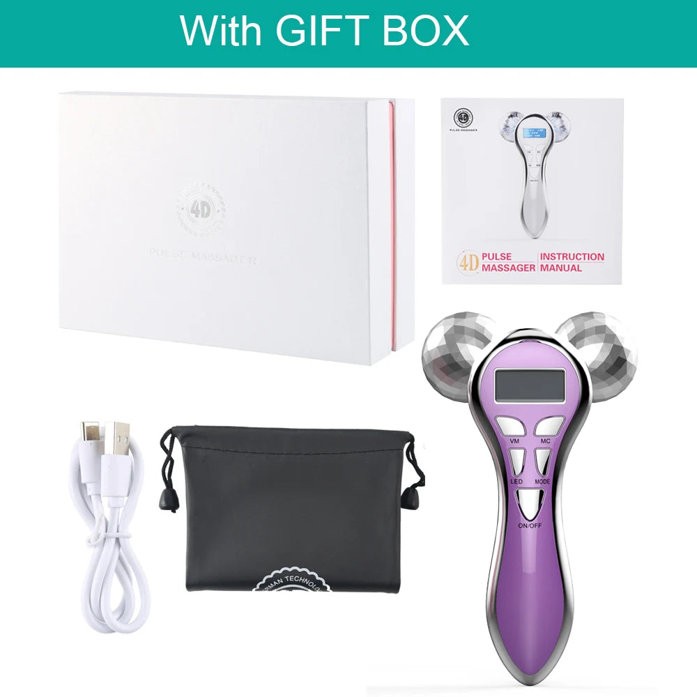 4D EMS Face Massager Roller for Lifting and Anti-Aging - Smarsty