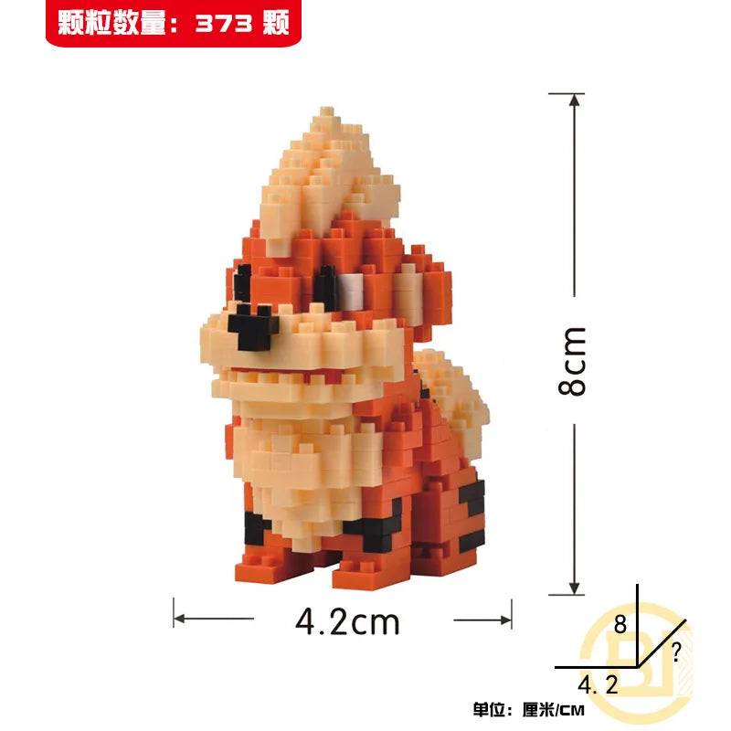 DIY Pokemon Blocks Small Cartoon Mini Building Block Pikachu Charizard Eevee Mewtwo Anime Assemble Action Model Dolls Toys by Smarsty