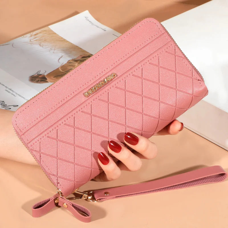 Long Women's Wallet Female Purses Tassel Coin Purse Card Holder Wallets Double Zipper Pu Leather Clutch Luxury Money Phone Bag - Smarsty