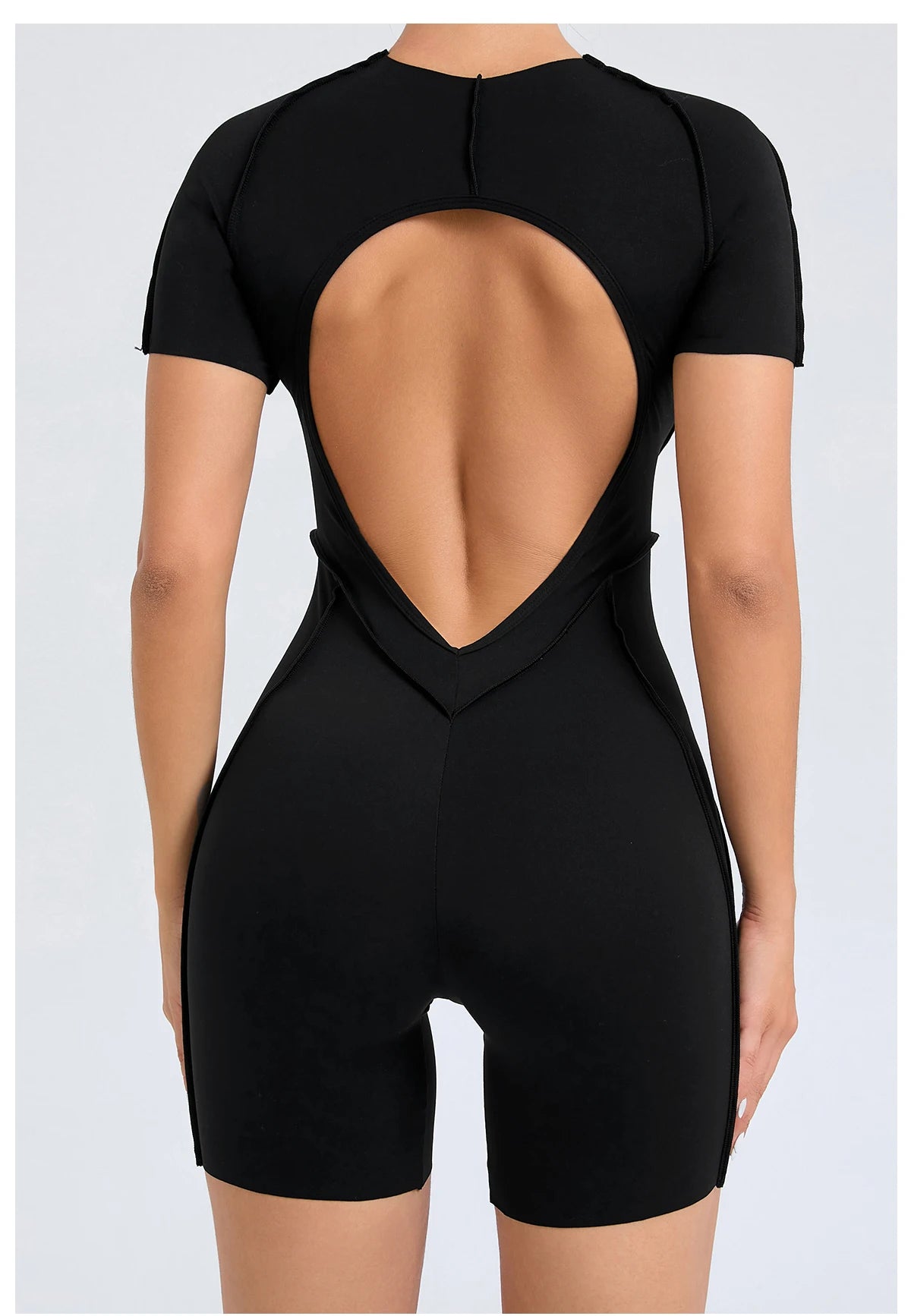 Short Jumpsuit Gym Clothes For Women Sportswear Fitness Overalls Backless Scrunch Booty Yoga Suit Sports Set Outfit - Smarsty
