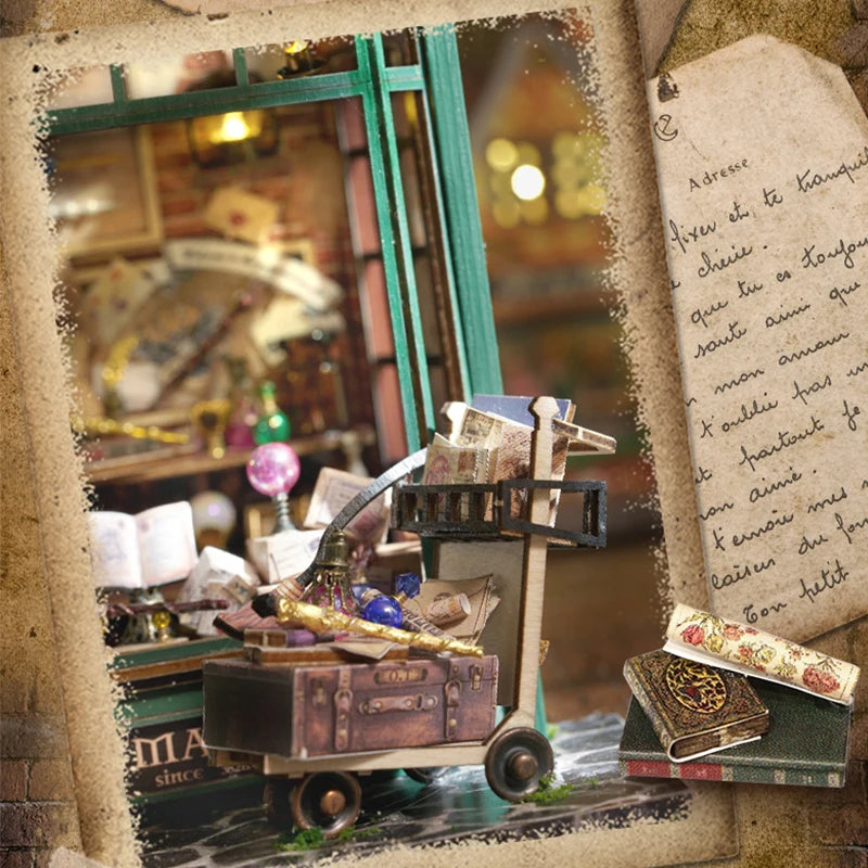 Magical Doll House Wooden Miniature DIY Assembly Building Model Kit Production of Small Room Toys Decorations with Furniture by Smarsty