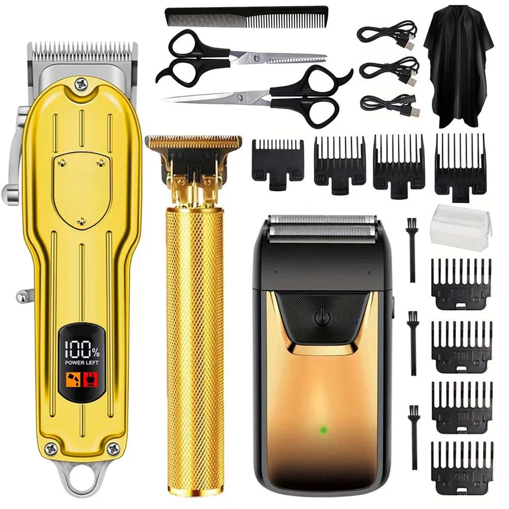 Professional Hair Clippers/Hair Trimmer/Beard Shaver for Men - Cordless Barber Clipper Hair Cutting Kit, Haircut Grooming Kit