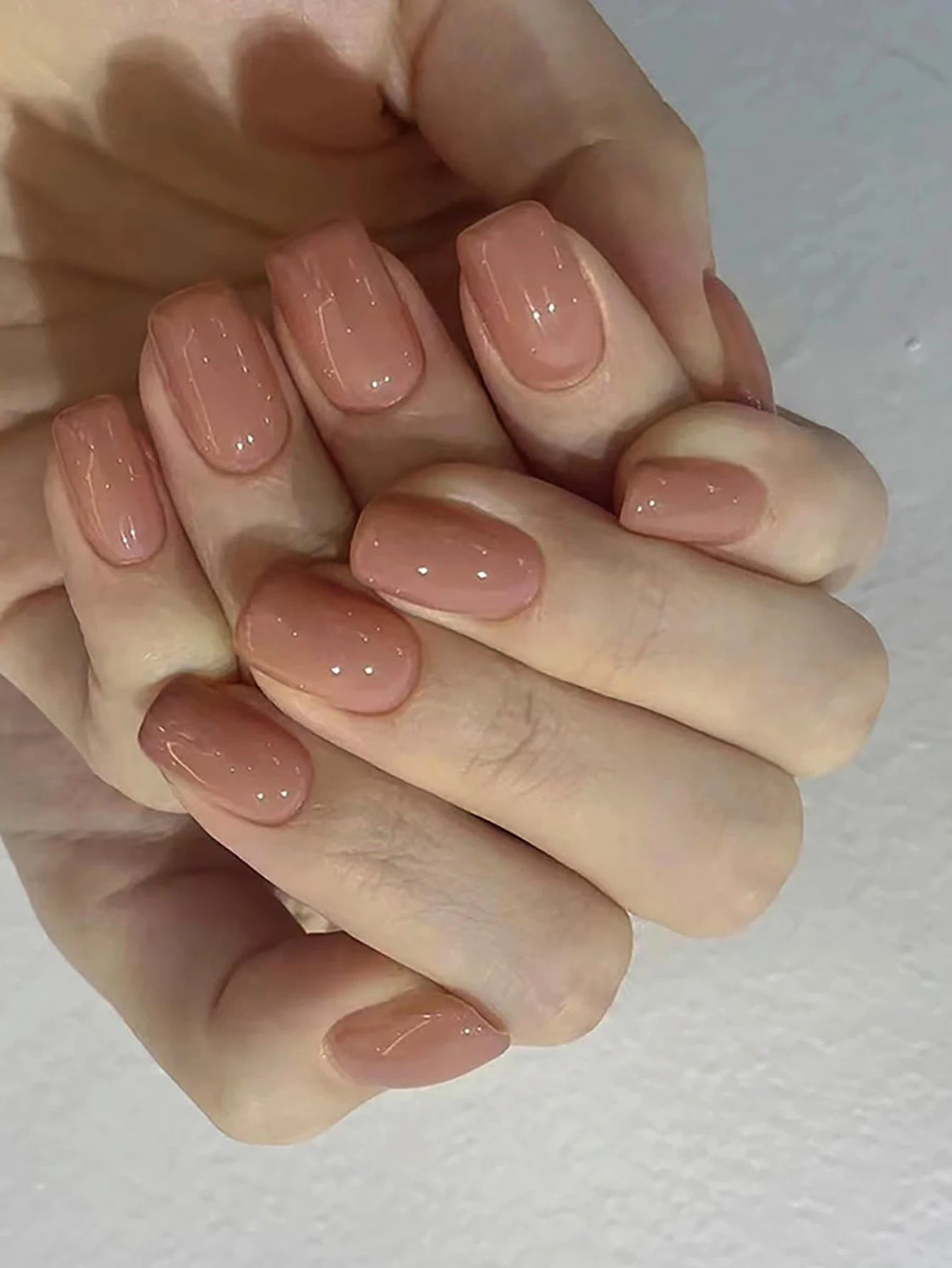 Short Square Wine Red Press On Nails Set - Smarsty