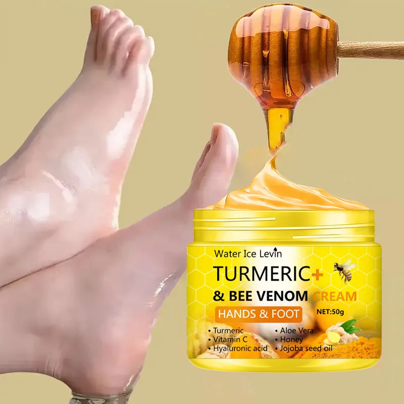 Turmeric Bee Venom Anti-Drying Crack Foot Cream Hand Cracked Repair Skin Removal Care Cream Dead Feet Hand Skin 50g - Smarsty