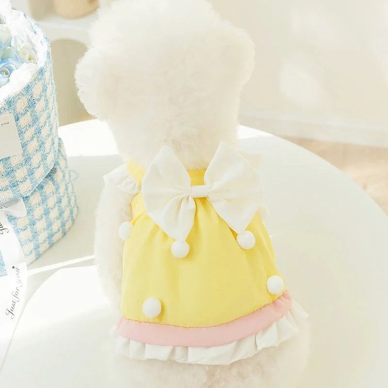 Summer Princess Dog Dress with Cute Bow for Stylish Pets - Smarsty