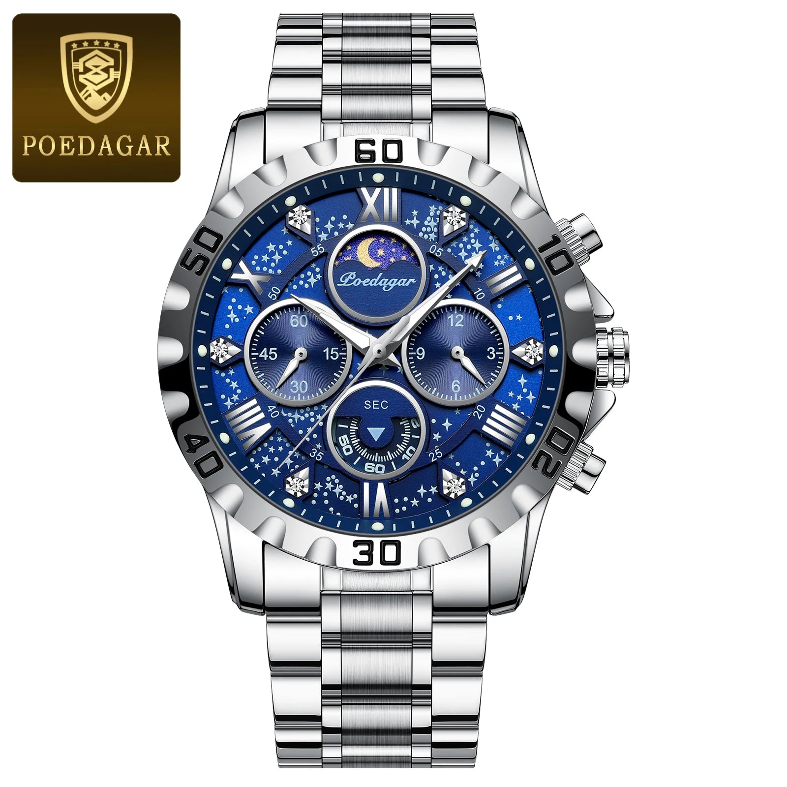 POEDAGAR Luxury Waterproof Quartz Sports Watch for Men - Smarsty