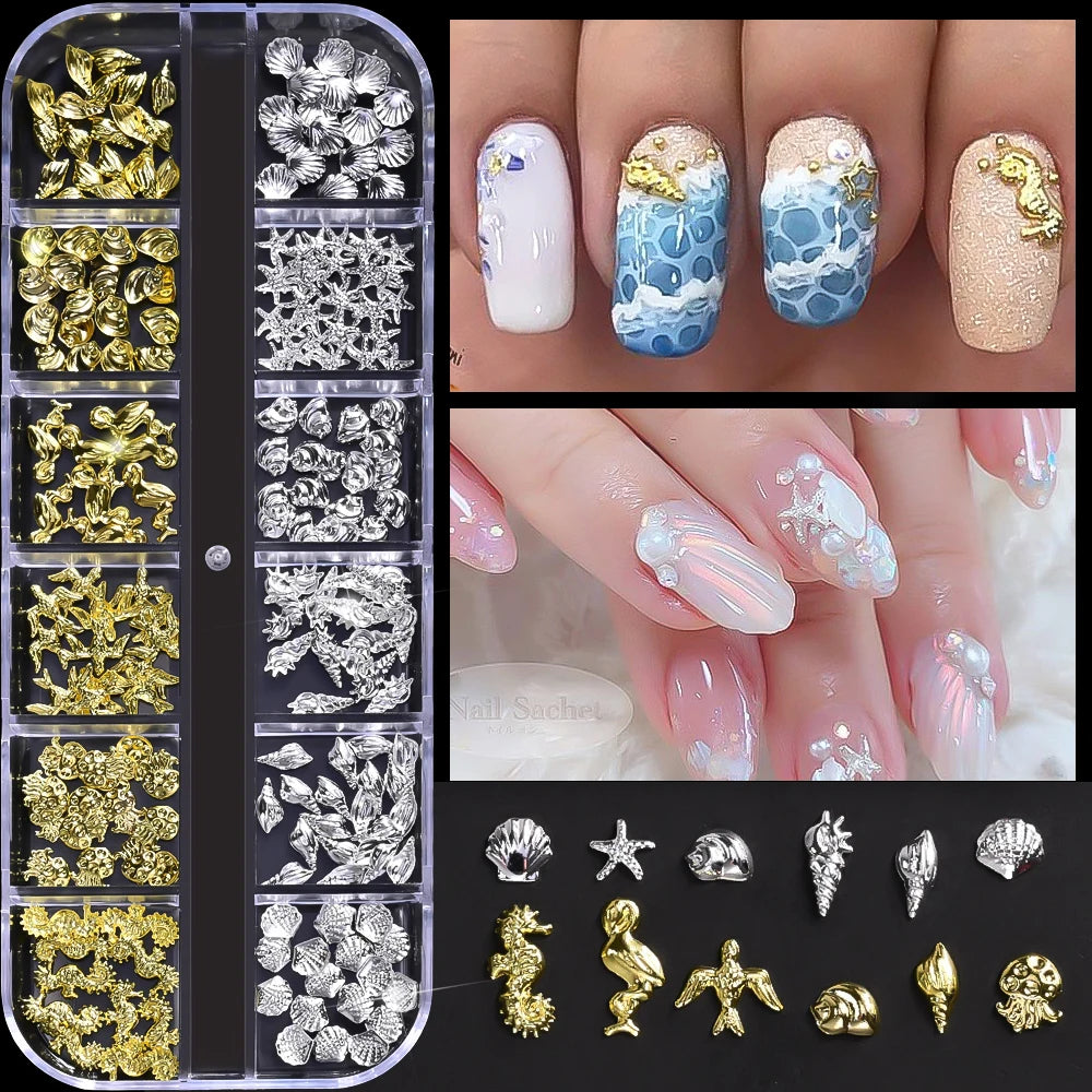 Metal Ocean Nail Art Charms for Stunning Manicures - Smarsty