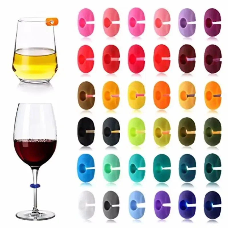 Silicone Wine Glass Markers for Easy Party Identification - Smarsty