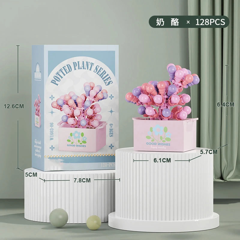 Bouquet Flower Mini Diy Building Block Toys for Children Bricks Blocks for Adults Constructor Micro Bricks Construction Set Gift