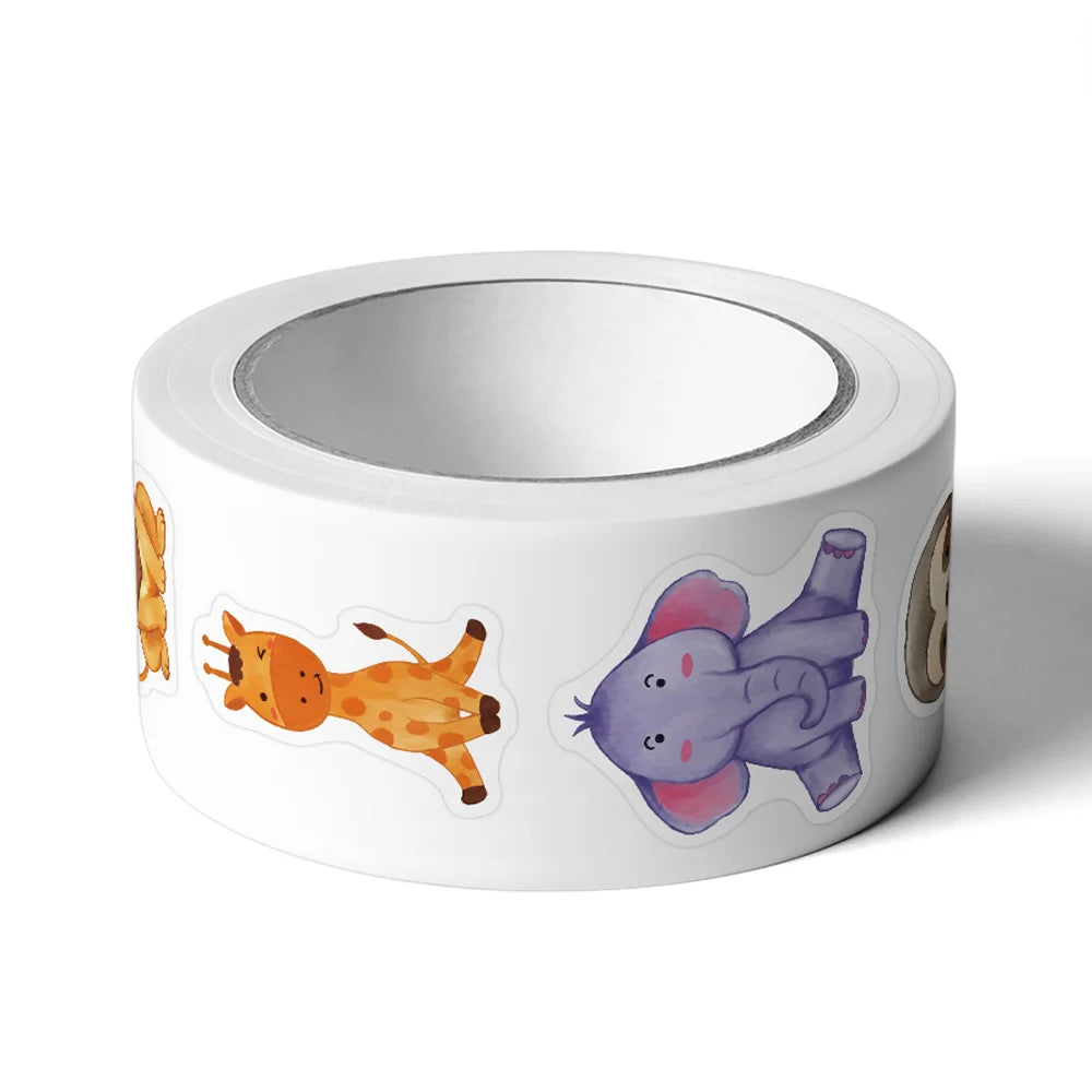 500Pcs/Roll Heterotypic Grassland Animals Stickers 2.5cm/1.0'' Graffiti Game Art Labels Learning Rewards, Adorn Gifts - Smarsty