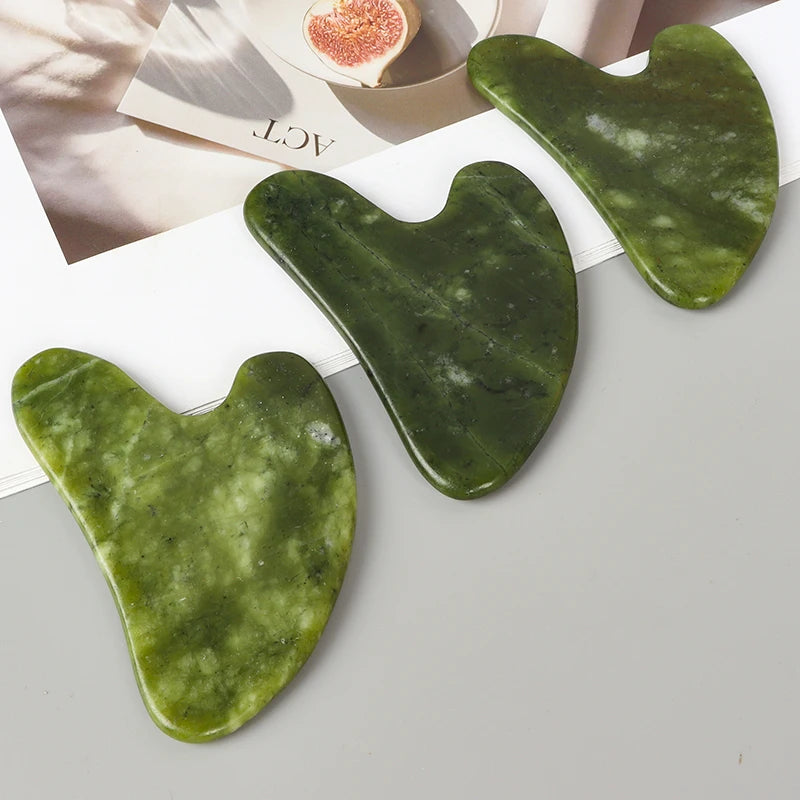 Helu Jade Gua Sha Tool Xiuyan Jade Heart-shape Massager Neck Massage Guasha Beauty Product Skin Care health Tool - Smarsty