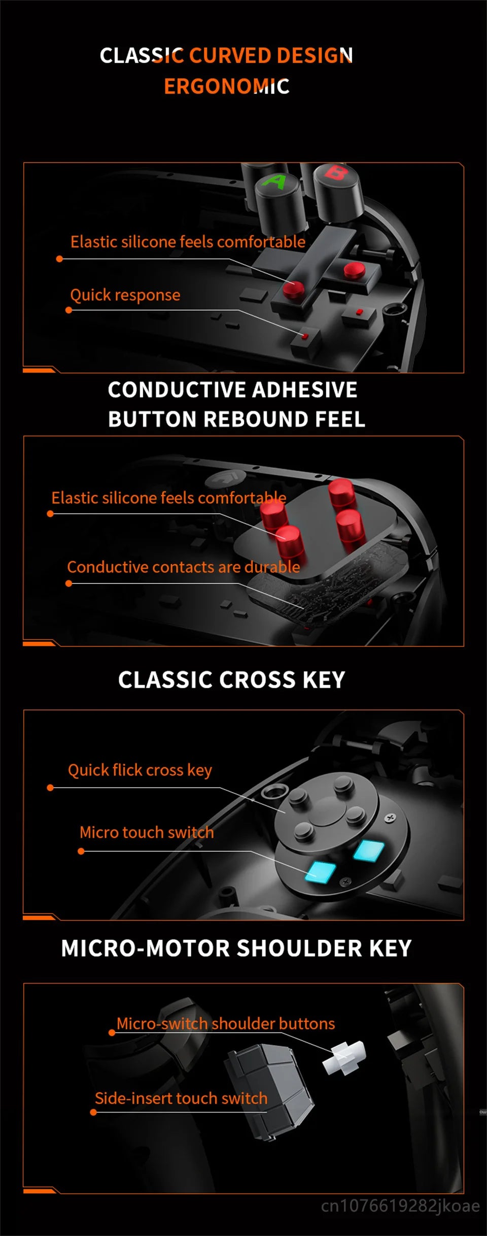 Lenovo S02 Wireless Bluetooth Gamepad with RGB Lighting - Smarsty