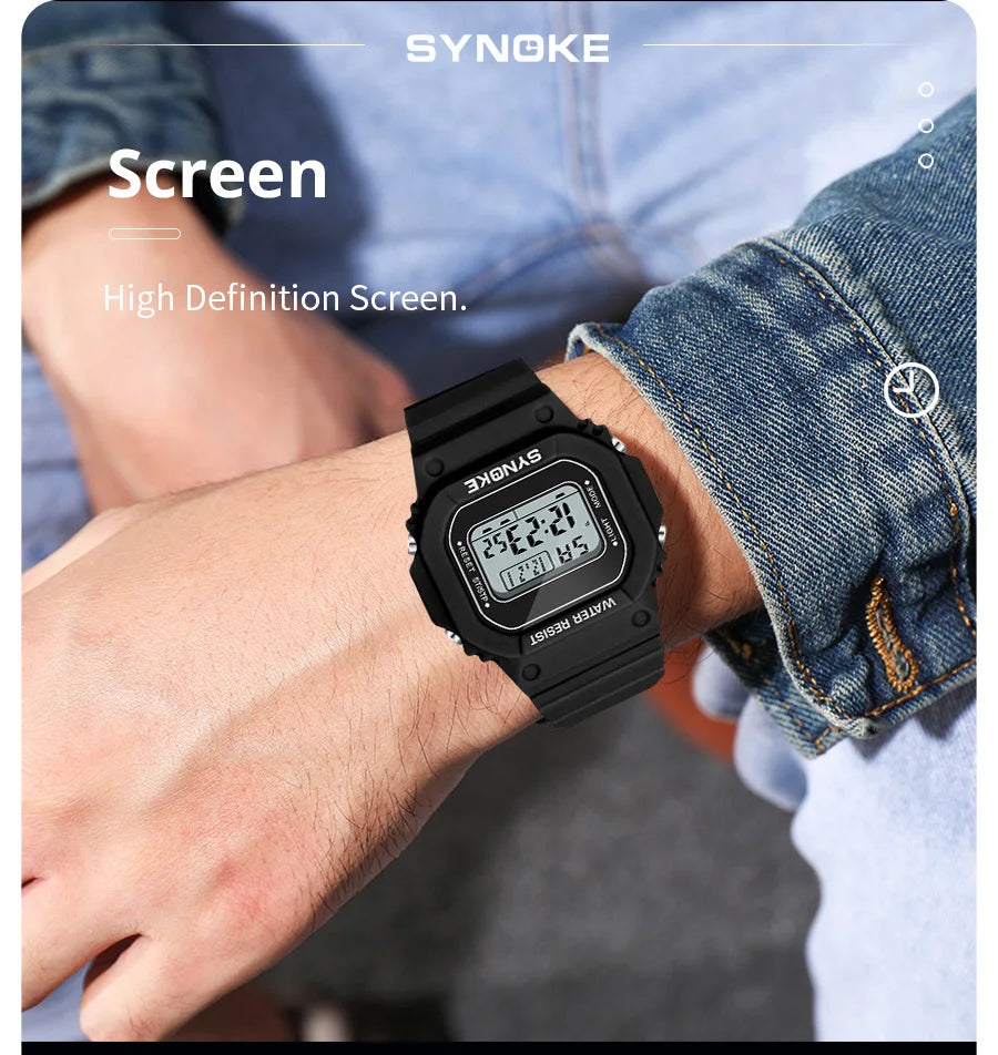 SYNOKE Outdoor Military Digital Watch for Men Waterproof Luminous Sports Timepiece - Smarsty