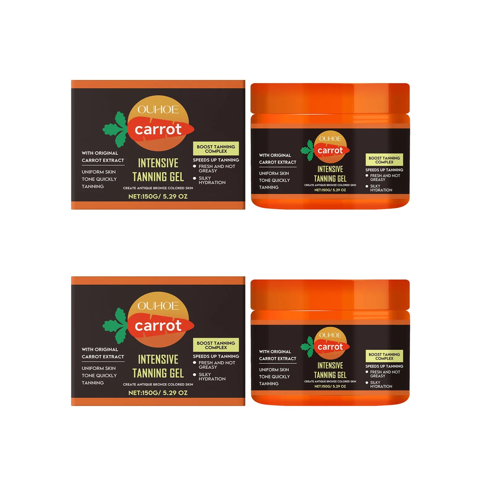 Hydrating Carrot Tanning Gel for Natural Sunless Tan - Smarsty