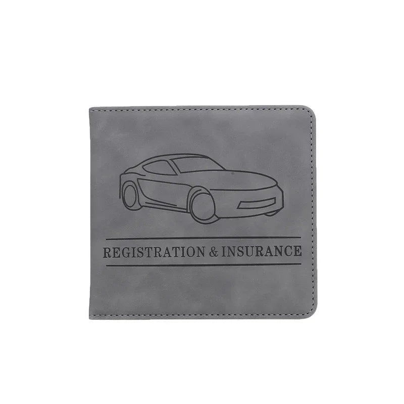 Car Registration Driver's License and Insurance Card Holder - Leather Vehicle Glove Box Automobile Documents Paperwork Organizer