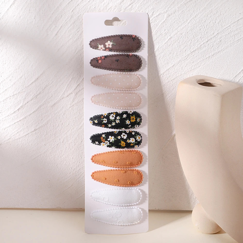 10 Pcs Cotton Alloy Hair Clips for Kids - Smarsty