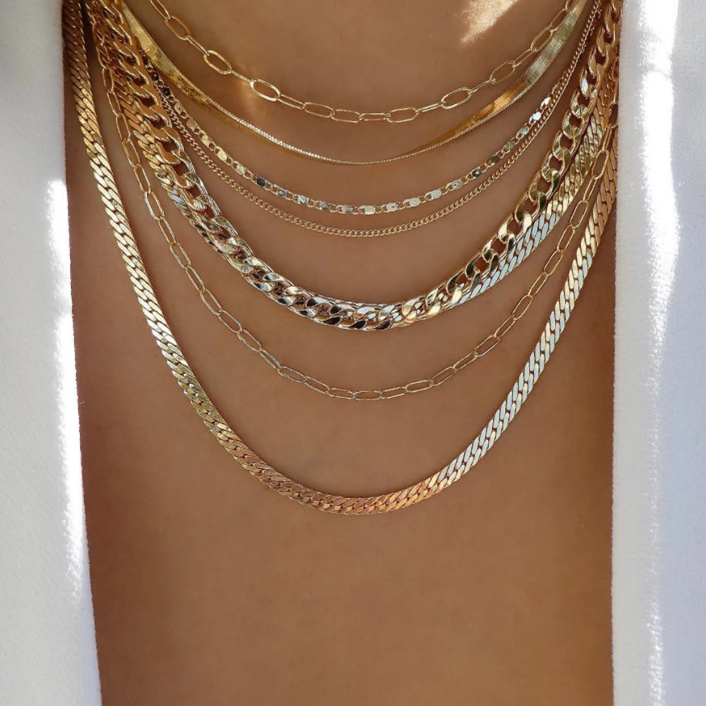 Vintage Gold Boho Layered Necklace Set for Women - Smarsty