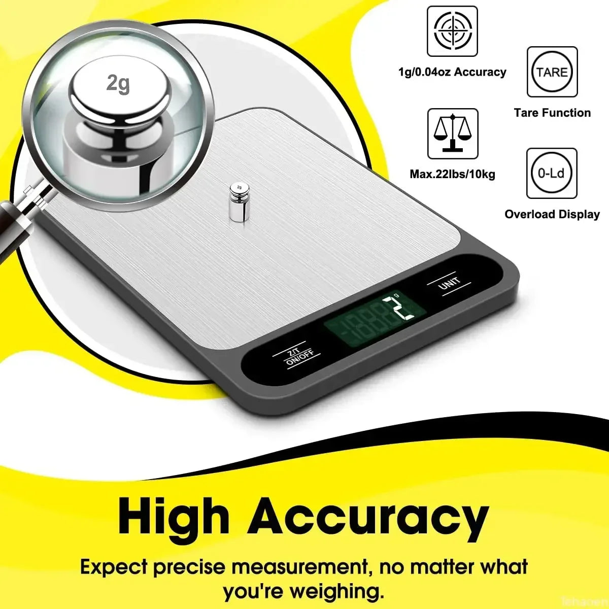 Digital Kitchen Scale With LED Display Waterproof Design - Smarsty
